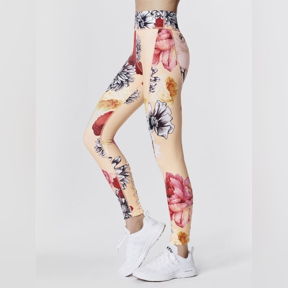 Carbon38 Botanica Leggings Multicolor Floral Print Women's Size M Athleisure